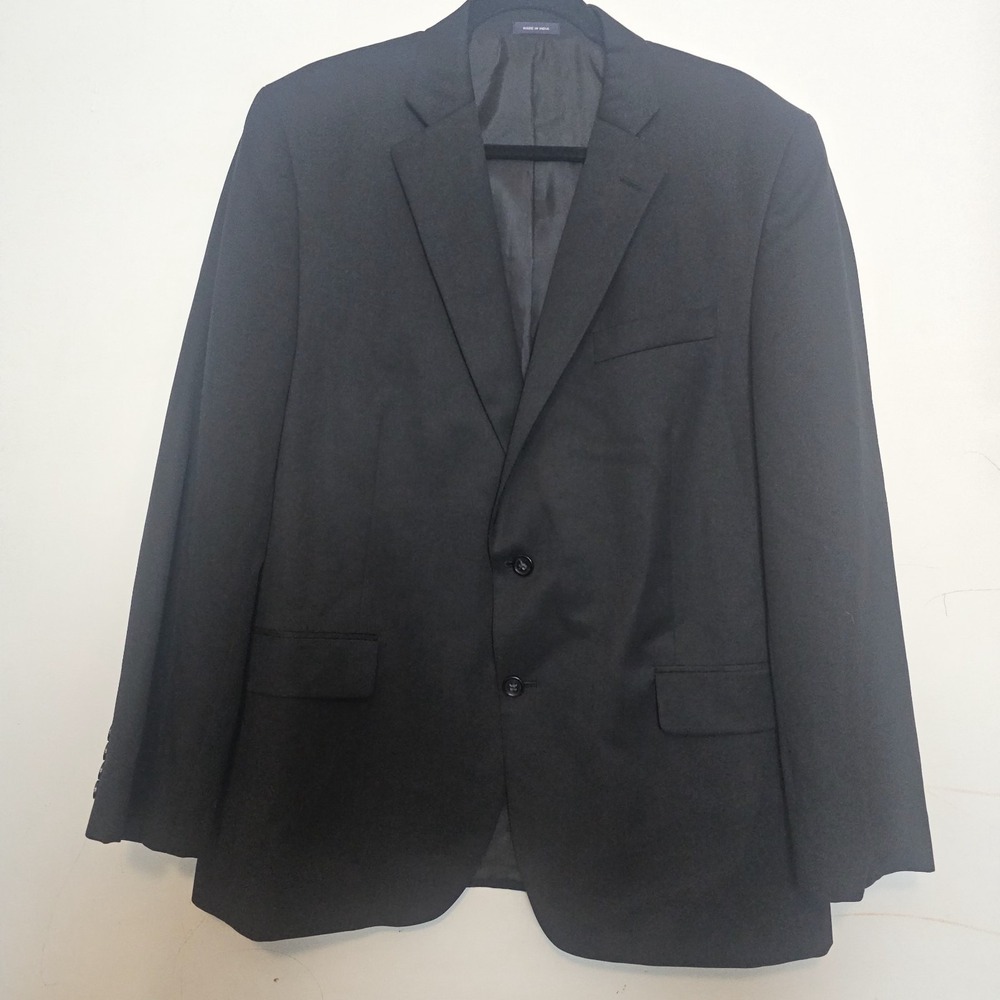 Stafford Mens Blazer Black Wool Blend 2 Button Classic Fit Jacket Sport Coat 44R
